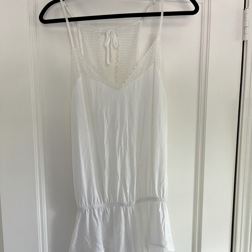 Eberjey white Lace romper pjs. Size small